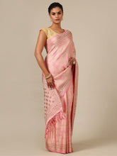 Lavender Satin Silk Saree with Weaving and Siroski Work – Unstitched Blouse